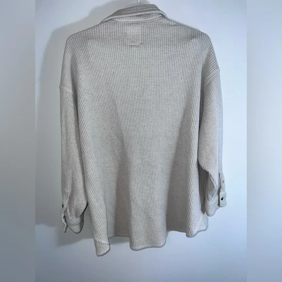 Aerie LumberJane Waffle Shirt cream medium - Picture 13 of 13